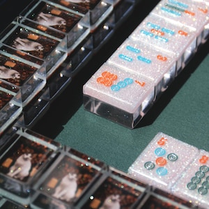 Mahjong z motywem zwierząt domowych, zestaw do mahjonga ze zwierzętami, płytki do mahjonga, zestaw do mahjonga w stylu vintage, antyczny mahjong, amerykański mahjong, wyjątkowy prezent