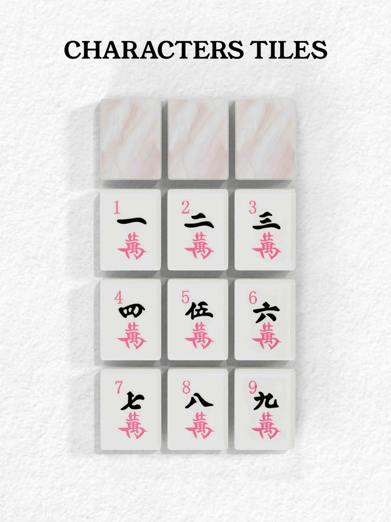 a collection of tiles with characters on them, arranged in a grid pattern.
