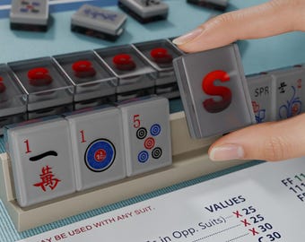 Fichas de Mahjong grises con logotipo personalizado, juego de 166 fichas de Mahjong americanas con imagen corporativa, regalo empresarial personalizado.