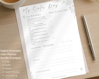 Self Care Planner Bundle: Daily, Weekly, Habit Tracker (PDF Download)