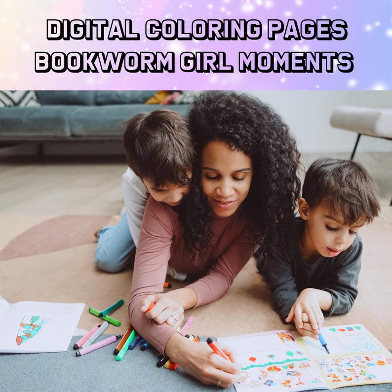 Cozy Bookworm Coloring Pages: 30 Relaxing Reading Scenes (PDF Download ...