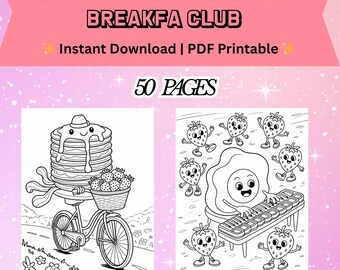 Breakfast Club Coloring Book: 50 Cozy Digital Pages (PDF Download)
