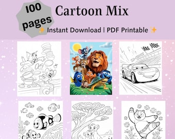 Prinzessinnen & Cartoons Malbuch: 100 Aktivitätenseiten für Kinder (PDF Download)