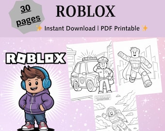 Roblox Digital Coloring Book – 30 Printable Pages of Fun Gaming Characters & Scenes PDF