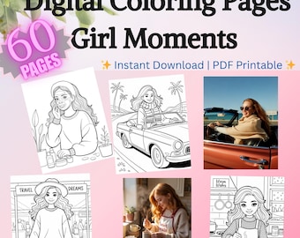 Girl Moments Malbuch - 60 Seiten (PDF)