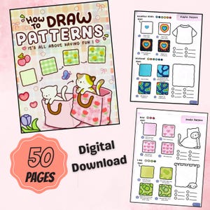 How to Draw Patterns Coloring Book: 50 Easy Pages (Digital Download)