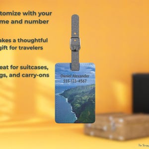 Custom Luggage Tag | Back Pack Name Tag, Backpack Tag, Personalized Luggage Tag | Couples Travel Gift, Newly Wed Gifts | Na Pali Coast Photo