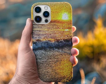 Stained Glass Sunset Beach iPhone Case: MagSafe Tough Cover