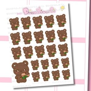 Running Out Of Money Bear, BEAR STICKER SHEET, Bear Sticker, Laptop Sticker, Brownie Bear Sticker, Planner Sticker Bear,Journal Bear Sticker