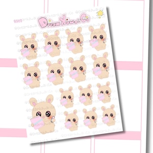PLANNING HÄSCHEN STICKER, Häschen Sticker Bogen | Planner Sticker | Niedliche Häschen Vinyl Sticker für Journals, Kalender & Bullet Journals