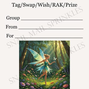 Printable INSTANT DOWNLOAD Tag Insert RAK Wish Group Label - Pen Pal Supplies - Happy Mail Forest Fairy whimsical