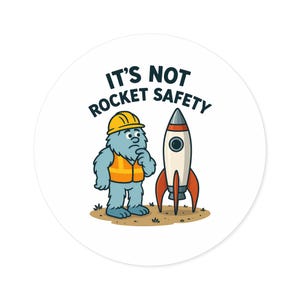 Grappige veiligheidsstickers yeti-raket, schattige stickers voor laptops, waterflessen, kinderfeestjes, cadeau voor ingenieurs, gebruik binnen/buiten