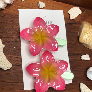 Hibiscus Flower Hair Clips | Tropical Beach Hair Barrettes | Summer Floral Hair Accessories | Cute Island Style Hair Clip | Hibiscus Clips