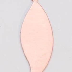 SIX Copper Leaves 24 gauge 1 1/8&quot; x 3/8&quot; LEAF w/RING