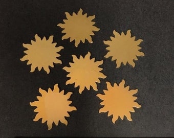 SIX BRASS Starburst or Sun Shapes Quantity 6~ Brass shapes for enameling