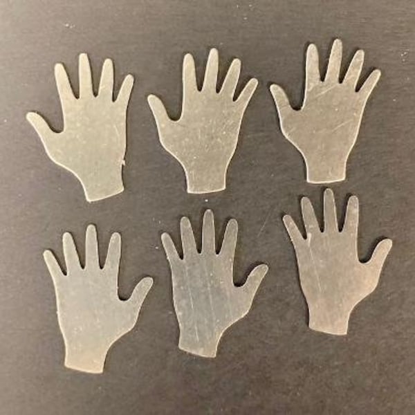 HANDS ~ Pack of Six ~ CHOICE of Nickel Silver or Brass (copper is out of stock)