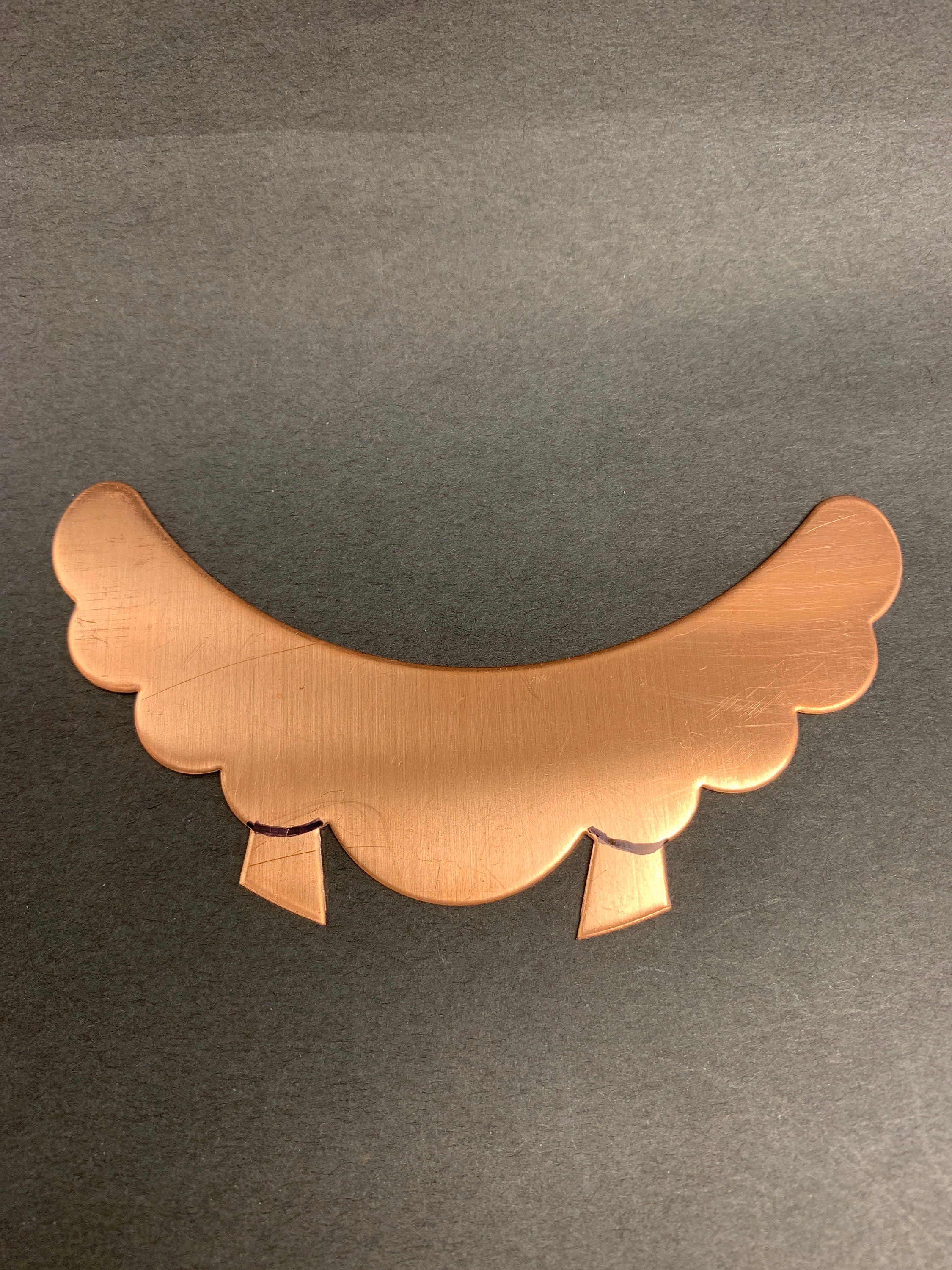 One COPPER BIB Necklace Base  BLANK Hand Cut