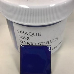 DARKEST BLUE 1698 OPAQUE 2 oz Thompson enamels vitreous kiln firing torch firing