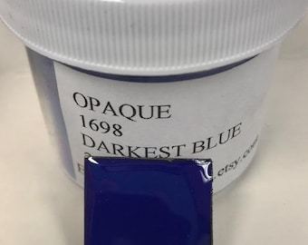 DARKEST BLUE 1698 OPAQUE 2 oz Thompson enamels vitreous kiln firing torch firing
