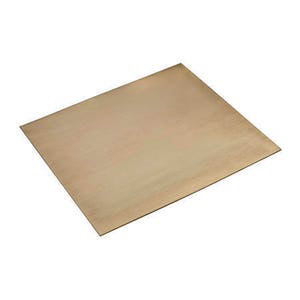 May include: A sheet of brass metal with a brushed finish. The metal is a light gold color.