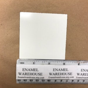 3 x 3 THIN STEEL PLATE 28 gauge with ground coat and white on face side, ground coat only on back side image 1