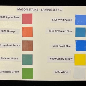 Mason Stains Sample Set 1 Ten color Samples image 2