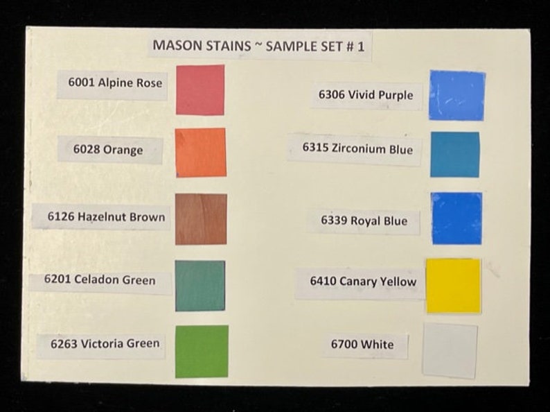 Mason Stains Sample Set 1 Ten color Samples image 2