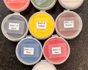 BWC Set-1 WATER COLOR Enamels Set of 9 - Now contains 2 whites, Green, Red, Yellow, Orange, Brown, Blue, and Black