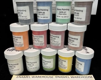 GLASS PAINTING POWDERS ~ Set of 13