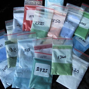 169 SAMPLE C SET of mixed transparent and opaque enamel packets Approximately 169 colors image 1