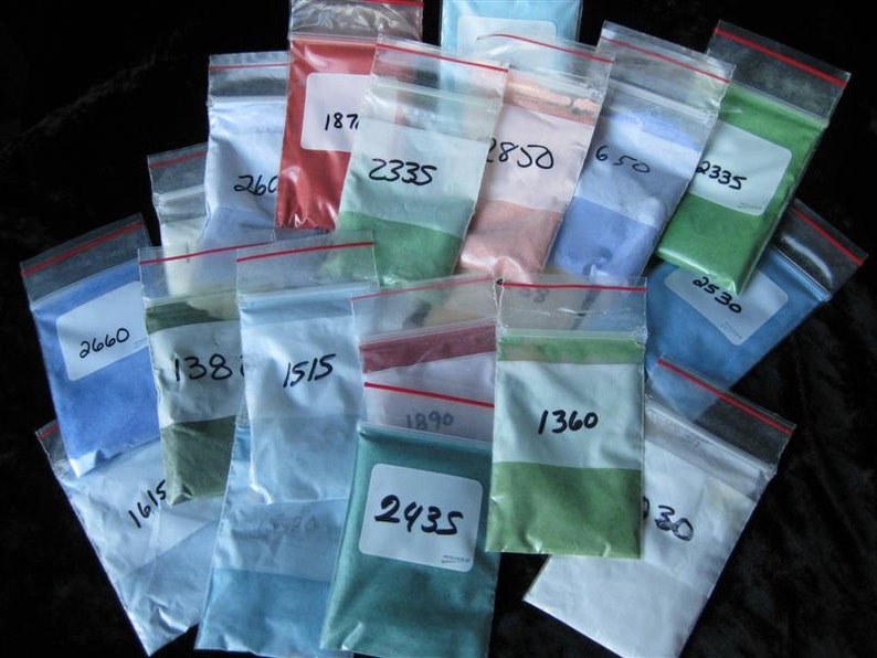 169 SAMPLE C SET of mixed transparent and opaque enamel packets Approximately 169 colors image 1