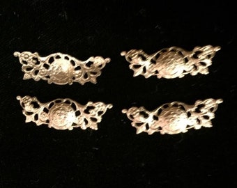 4 Tiny FILIGREE ACCENTS smallest size @ 1" wide (4 pcs)