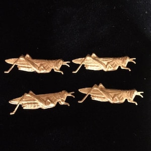 FOUR BRASS GRASSHOPPERS-  1 5/8" (4 pcs)