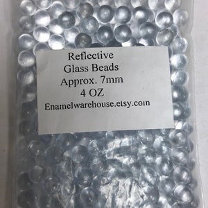REFLEKTIVE GLASPERLEN **7 mm** für strukturierte Designs auf emaillierten Oberflächen klare Perlen ohne Löcher