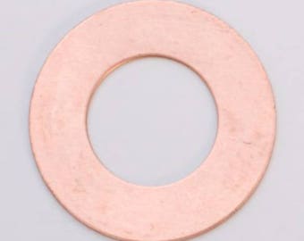 Package of 10  -  1" COPPER WASHERS 24ga