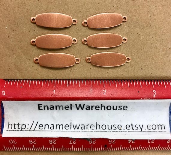 Copper Blanks Connecting Oval W// Rings 1 x 5//16/" 24ga Pkg Of 6