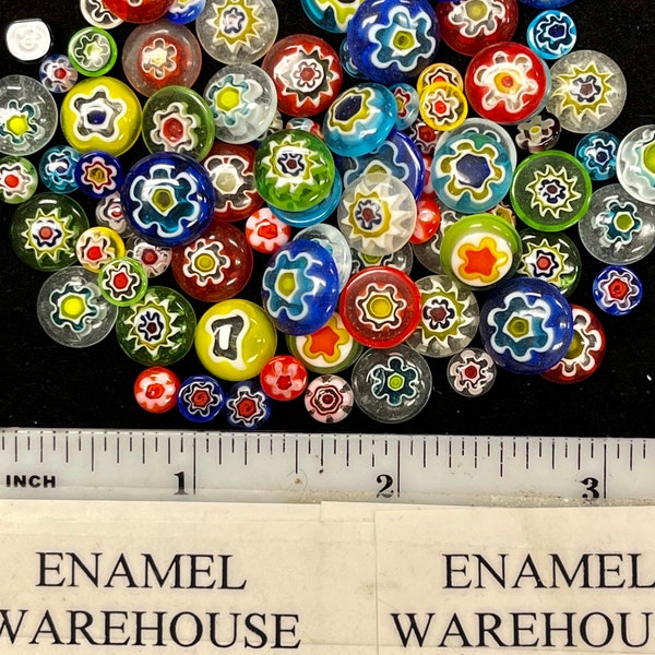 MILLEFIORE MIXED GLASS Boutons Cabochons décoratifs de 1 once, 40-60 po.