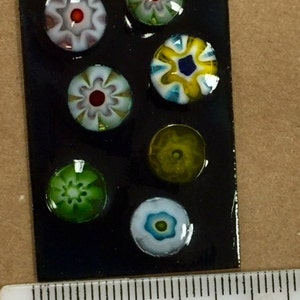 MILLEFIORE MIXED GLASS Buttons 1 ounce Decorative Cabochons 40-60 in Bag image 6