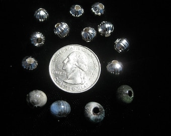Iron Beads SMALL STARBURST silver colored torch fire bead torch firing 10 pieces