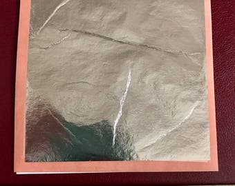 Silver Foil Sheet 3-1/4 in x 3-1/4in for Enameling