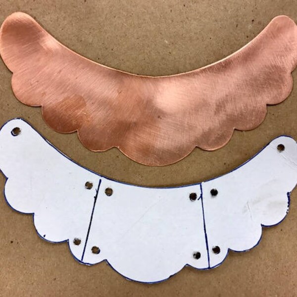 Clear Bead Copper Bib Necklace