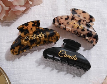 Pinza para el cabello personalizada grabada, pinza para el cabello con nombre personalizado, accesorio para el cabello, regalo de boda para damas de honor