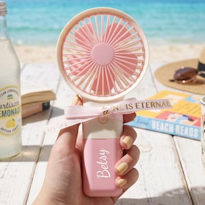 Personalized Handheld Fan, Portable Cooling Gift, Bachelorette Party Favor