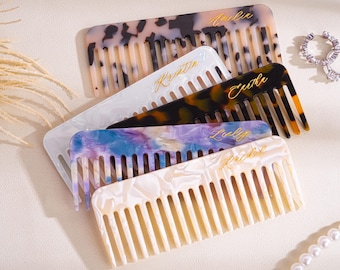 Peineta de mármol grabada personalizada, peineta con nombre personalizado, regalo para damas de honor de boda, peineta de bolsillo, regalo nupcial