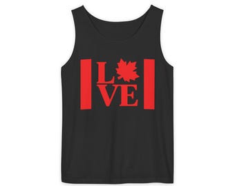 Camiseta sin mangas con diseño de la hoja de arce de Canadá / Diseño inspirado en la bandera canadiense
