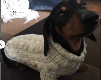 Made to Order - Dog Sweater - Classic Fisherman Cable Knit - Aran