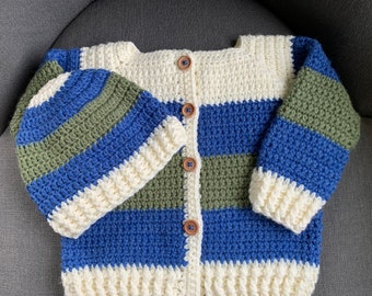 Baby's Favorite Striped Jacket & Hat 6-12 months