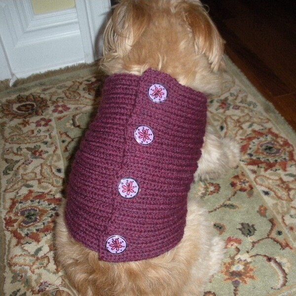 SALE - Dog Sweater - Ribbed Wraparound Vest - 100 Percent Wool - Ready To Ship