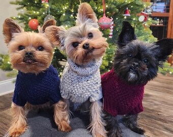Cable Knit Dog Sweater - 21 Colors!  - Yorkie - Chihuahua - Shih Tzu - Poodle