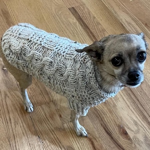 Zopfmuster Hundepullover - 18 Farben! - 11,5 &quot;Länge - Yorkie - Chihuahua - Pudel